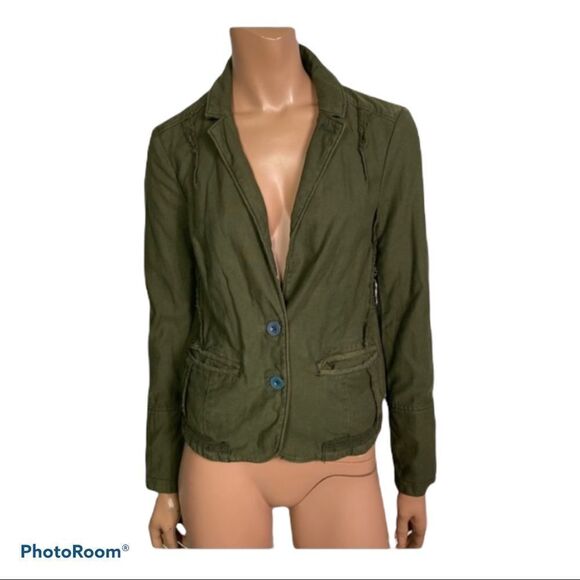 Anthropologie Hei Hei Green Two Button Blazer 2 - Picture 1 of 8